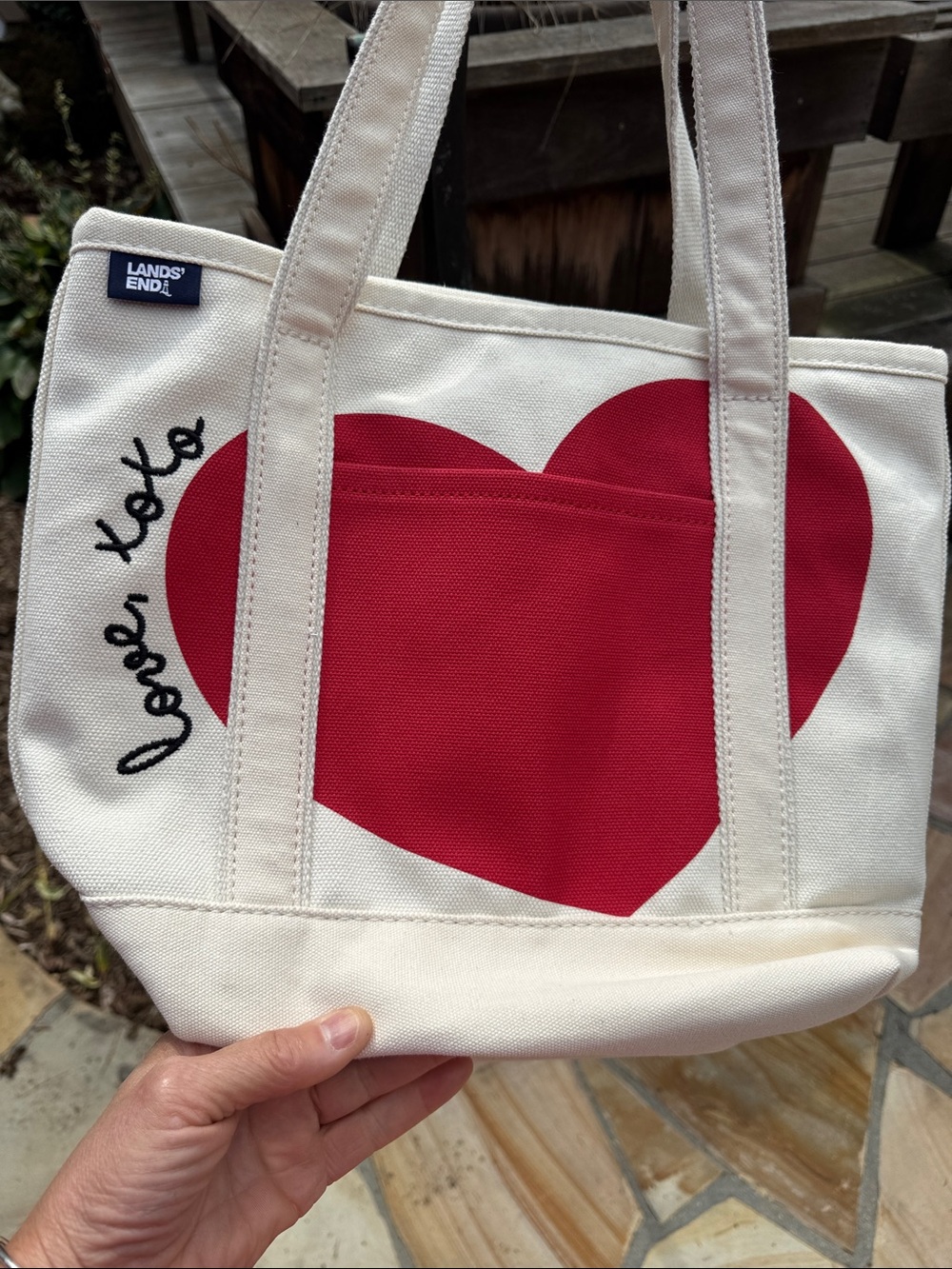 Landsend Medium 5 Pocket Open Top Canvas Tote Bag